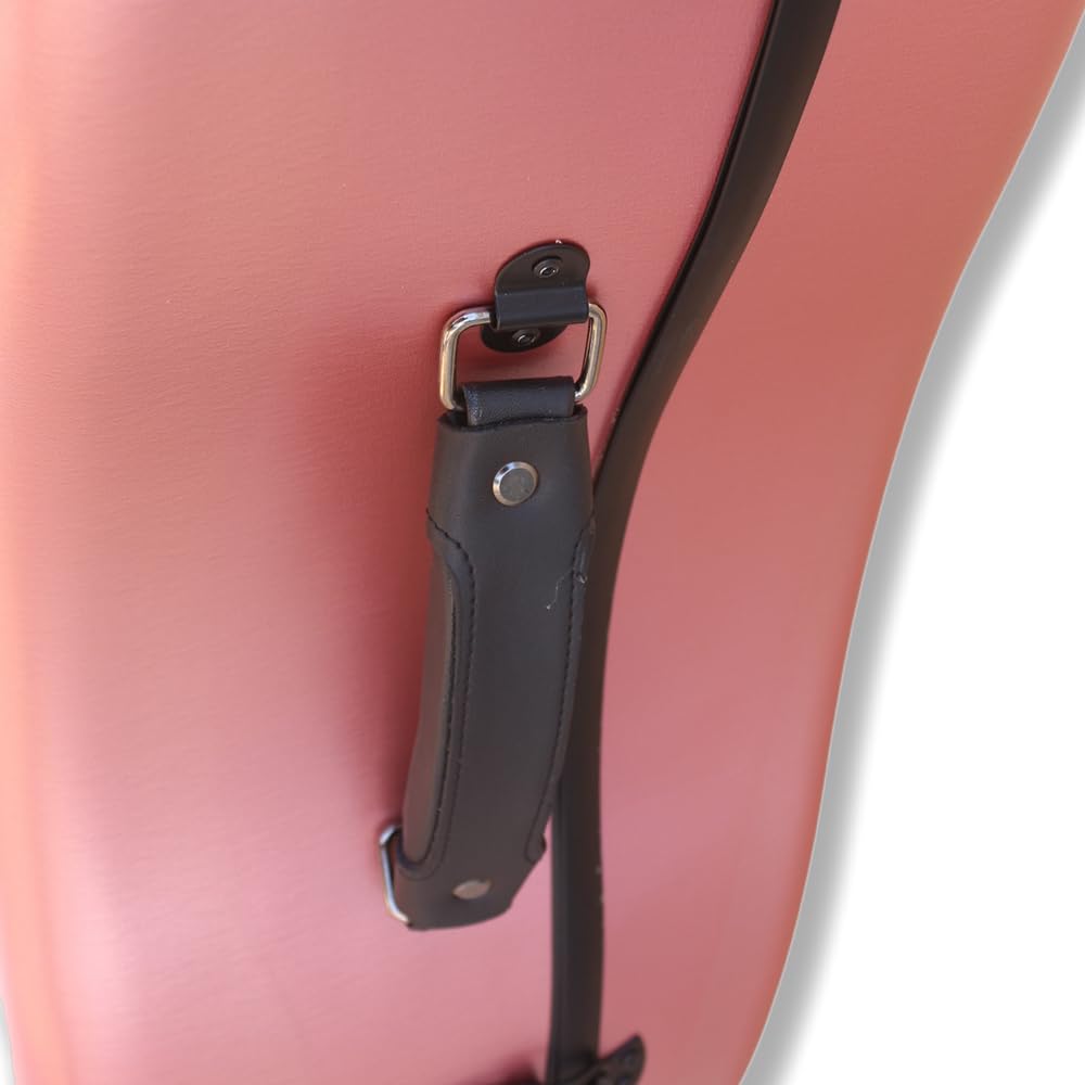 Yinfente Custodia per violoncello in fibra di carbonio 4/4, manico incorporato, ruota, cinturino posteriore, portatile, custodia rigida per violoncello, leggera, impermeabile, oro rosa