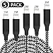 Price comparison product image iPhone Charger MFi Certified Lightning Cable [5-Pack 1/1/2/2/3M] Extra Long Nylon Braided USB Charging & Syncing Cord Compatible iPhone 11/11 Pro/11 Pro Max/XS/XS Max/XR/X/8/8Plus/7/7Plus/iPad/iPod
