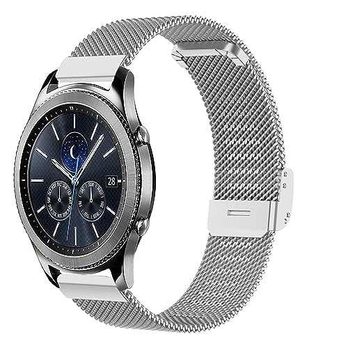 Image of ACM Watch Strap 20mm compatible with Compaq Q Watch Smartwatch | Steel Metal Adjustable Belt Chain Band