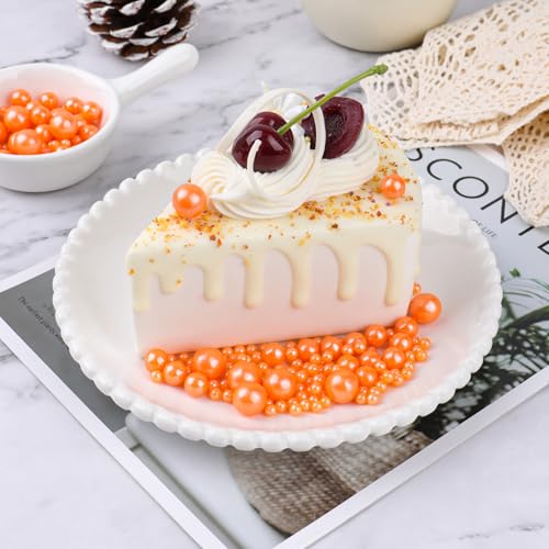 Image of Orange Sprinkles for Cake Decorating, 4 Sizes Edible Pearl Sprinkles, 7.8oz | For Baking Cake Cupcake Ice Cream Chocolate Cookie Decorating Celebrations Wedding Shower Party