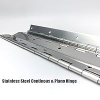 Vista 6 de 20Inch Continuous & Piano Hinges, 2PCS Heavy Duty Stainless Steel Piano Hinge, Smooth Polished Folding Continuous Hinge, 0.04inch Leaf Thickness