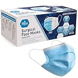 MED PRIDE Blue Medical Masks, Pack of 50 Face Masks, Disposable 3-Ply Earloop Masks, Breathable Non-Woven, Comfortable and Protective for Adults