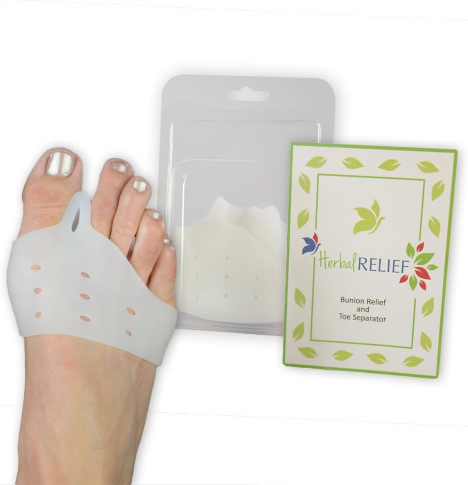 HerbalRELIEF Bunion Relief, Toe Separator, and Toe Spacer | Fast Bunion Relief Without Surgery | Use for Foot Pain and Hallux Valgus| Best Available Protection and Treatment for Bunion Pain