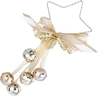 ULDIGI Christmas Decorations Jingle Bells Ornament Christmas Door Decorations Jingle Bell Pendant Xmas Door Hangers Gold Locket Simple Christmas Jingle Bell Metal Small Pendant Halloween