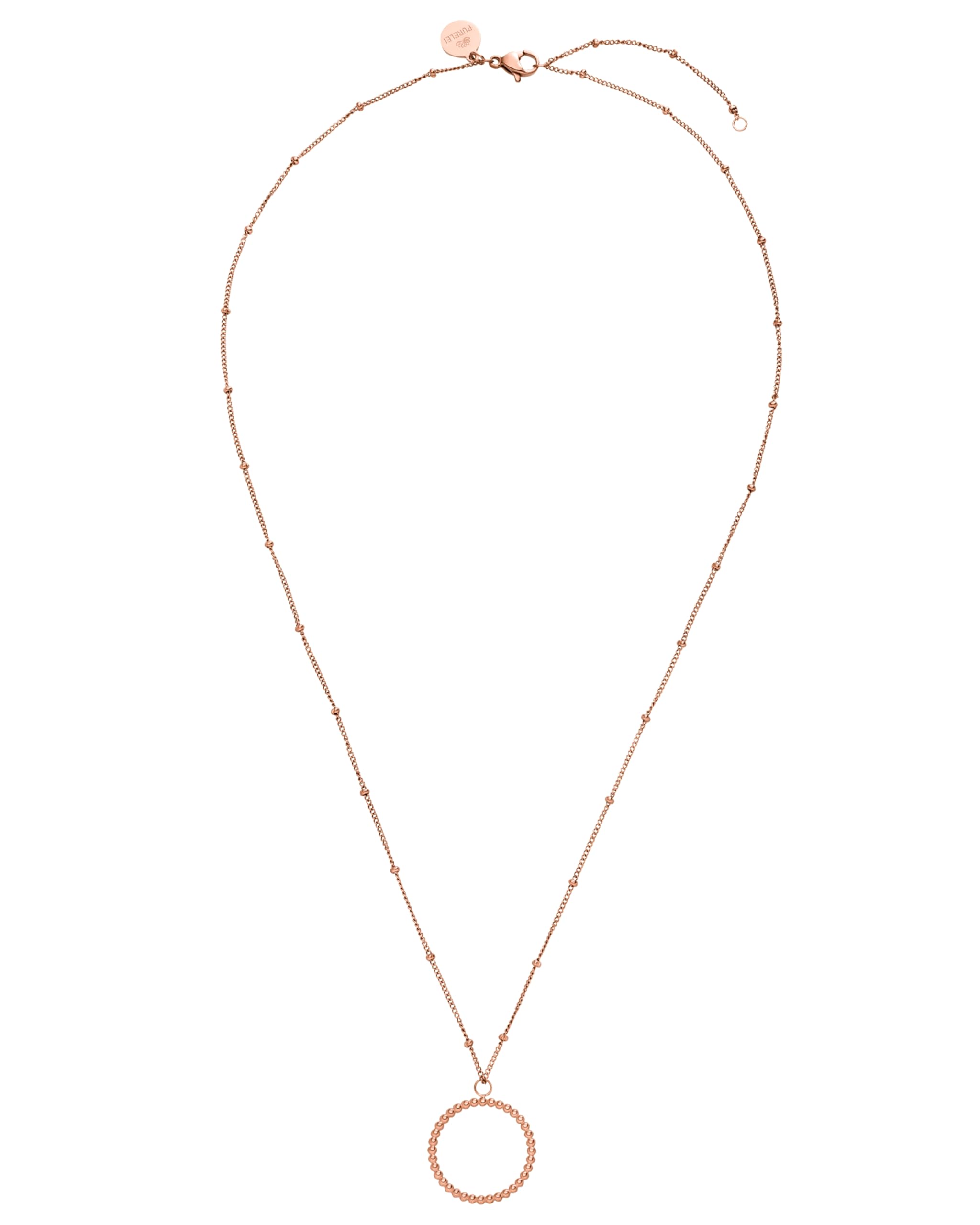 PURELEI® Karma naszyjnik damski (różowe złoto) – Naszyjnik dla kobiet z trwałej stali nierdzewnej – Wodoodporny naszyjnik – Regulowana długość 40-45 cm – Naszyjnik dla Twojego unikalnego stylu