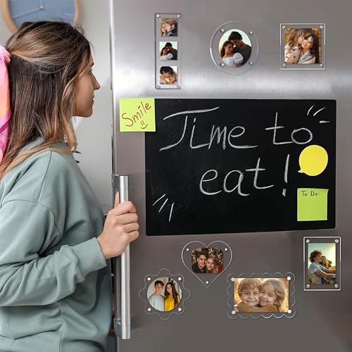 Image of Art Street Magnetic Acrylic Photo Frame for Fridge, Double-Sided Display, Pack of 1, With Stand, 6x9 cm Fridge Magnet Clear Picture Frame, Personalize & Swap Photos (Photos Not Includ)