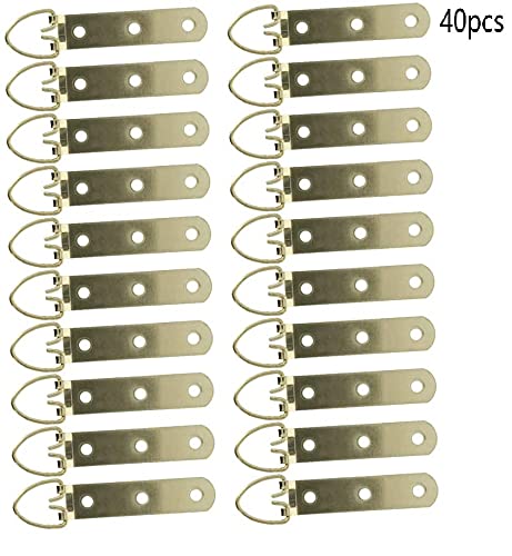 Image of 40Pcs Three Holes D Ring Picture Hangers 90 x 15mm for Hanging Hook Frame Mirror Artwork Clock Gold Tone