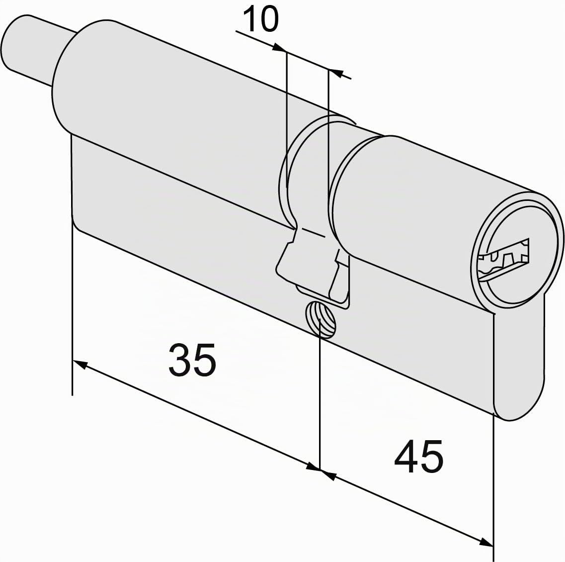 CISA 10E30219012, Cilindro Europeo Asix, Ottone Nichelato, 35/45 mm; Predisposto per Montaggio Pomolo