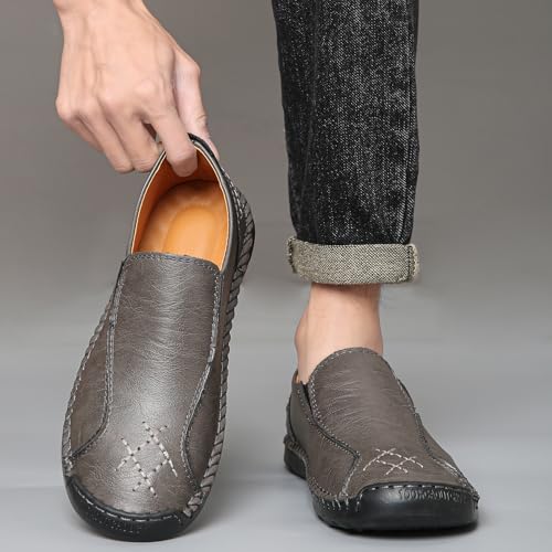 Hand-Stitched Men's Slip On Loafers with Cloud Comfort Memory Foam Non-Slip Breathable Casual Penny Moccasin Shoes Driving Walking Ready Lightweight Work to Travel Shoes with Arch Support4