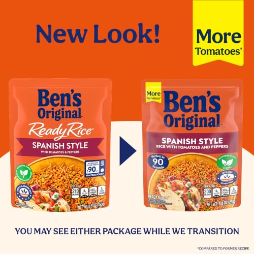 Image of BEN'S ORIGINAL Ready Rice Spanish Style Flavored Rice, Easy Dinner Side, 8.8 OZ Pouch (Pack of 12)