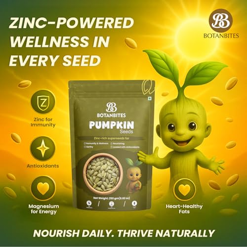 Image of BOTANBITES Pumpkin Seeds 250g | High in Protein, Fibre & Omega-3 | Keto-Friendly Snack | Rich in Magnesium & Zinc | Immunity Booster & Fat Loss Superfood (250g)