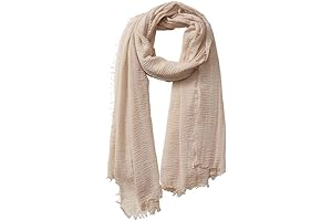 Crinkled Vintage Soft Beige Scarf for Women: Enhance Your Style with a Touch of Elegance