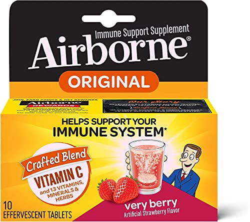 Airborne Very Berry Effervescent Tablets, 10 Count - 1000Mg Of Vitamin C - Immune Support Supplement (Packaging May Vary) ( Pack Of 2) #TOP11
