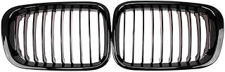 Carrfan 2Pcs Pare-Chocs Avant Capot Kidney Grille Racing Grille Remplacement pour BMW Série 3 E46 4 Portes 1998-2001