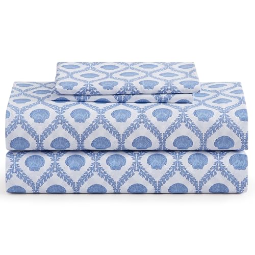 Image of Caribbean Joe King Coastal Print Microfiber Sheet Set, Cove