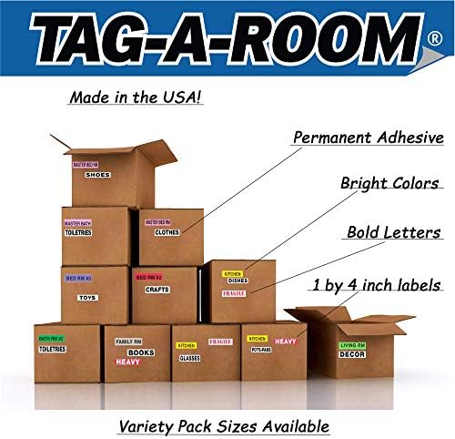 Tag-A-Room Moving Labels Color Coded Home Apartment (140 Pack)