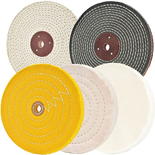 Ensemble de meules de polissage de 8 po, doux (60 plis) | fin (60 plis) | moyen (40 plis) | gros (3/5 po d'épaisseur) | Rugueux (3/5 