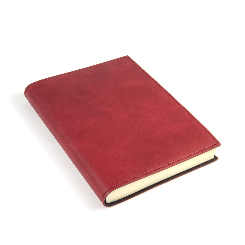 Carnet cuir véritable fait main rouge Capri Papuro cadeau idéal - 5