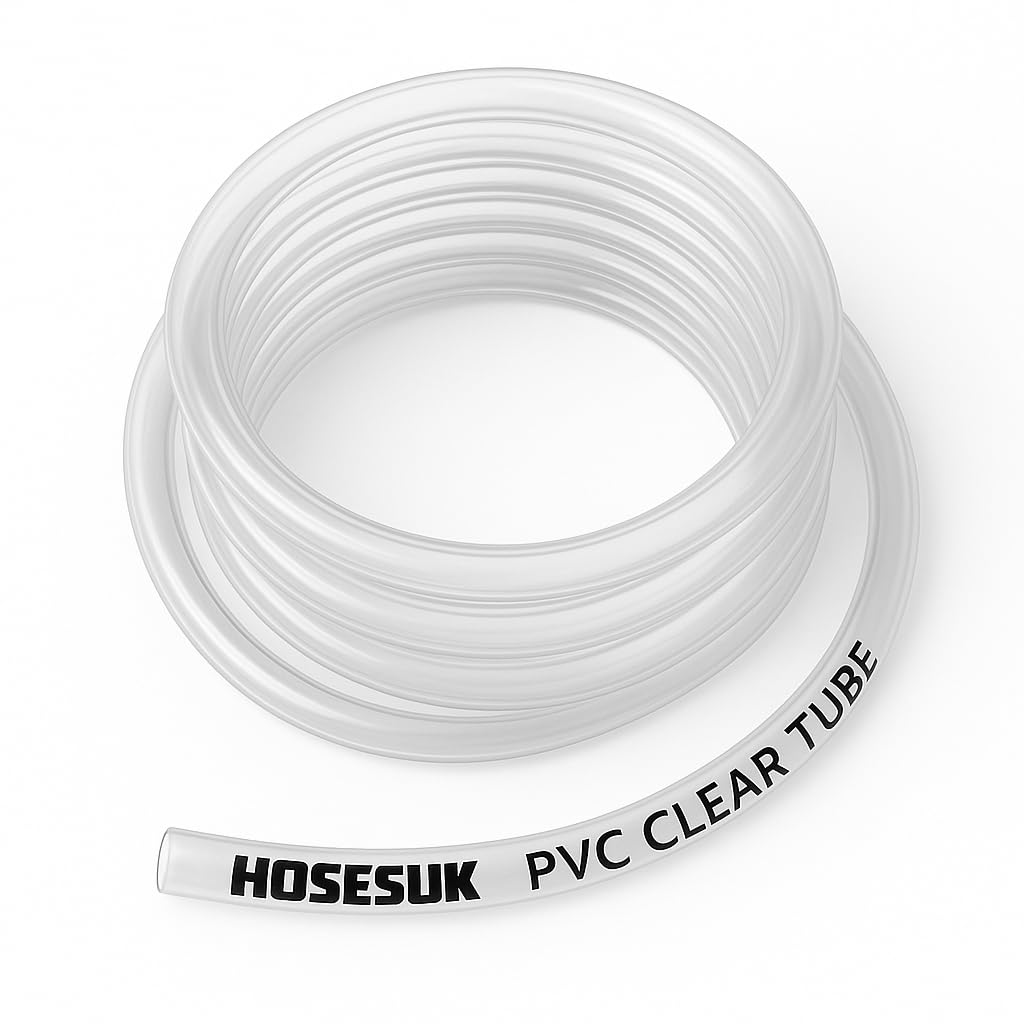 3mm x 5mm Clear PVC Tubing Pipe Hose for Home Garden Watering Pump Transfer 20 Metre (65.62 Ft) Long