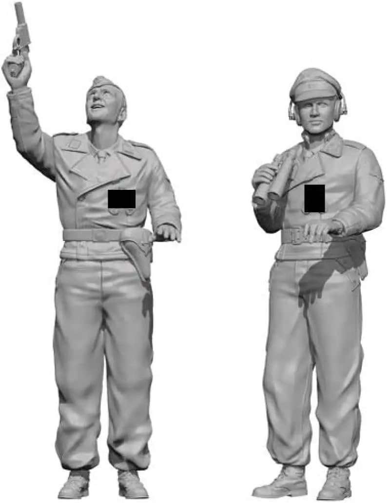 1/16 2pcs Resin Model Kit German Soldiers Tank Crew WW2 Unpainted