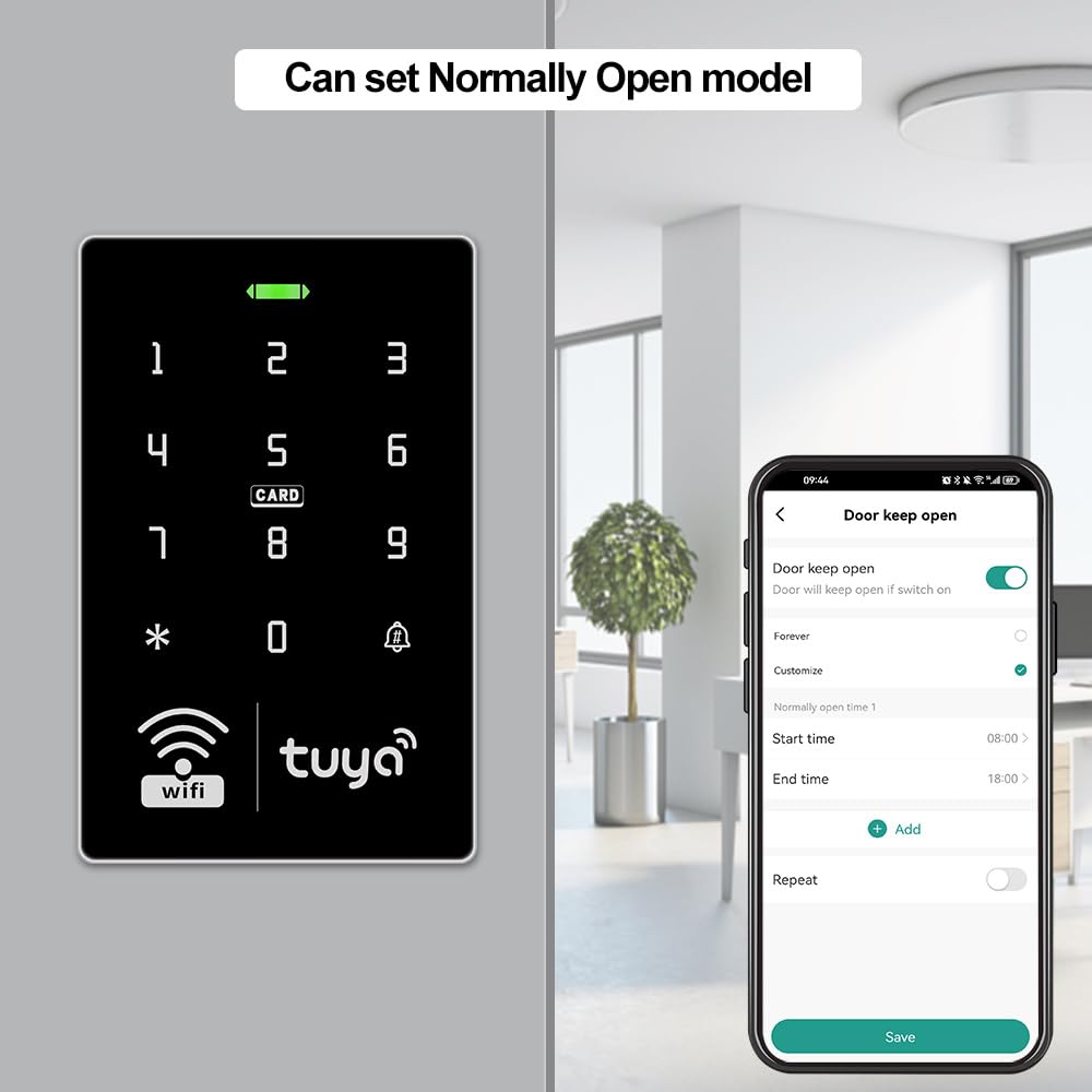 WiFi Tuya Smart APP Sistema di Controllo Accesso Porta Kit 125KHz 13.56MHz Impermeabile RFID Tastiera + Blocco elettrico di sciopero + Alimentatore DC12V 3A + 15pcs Carte Tag