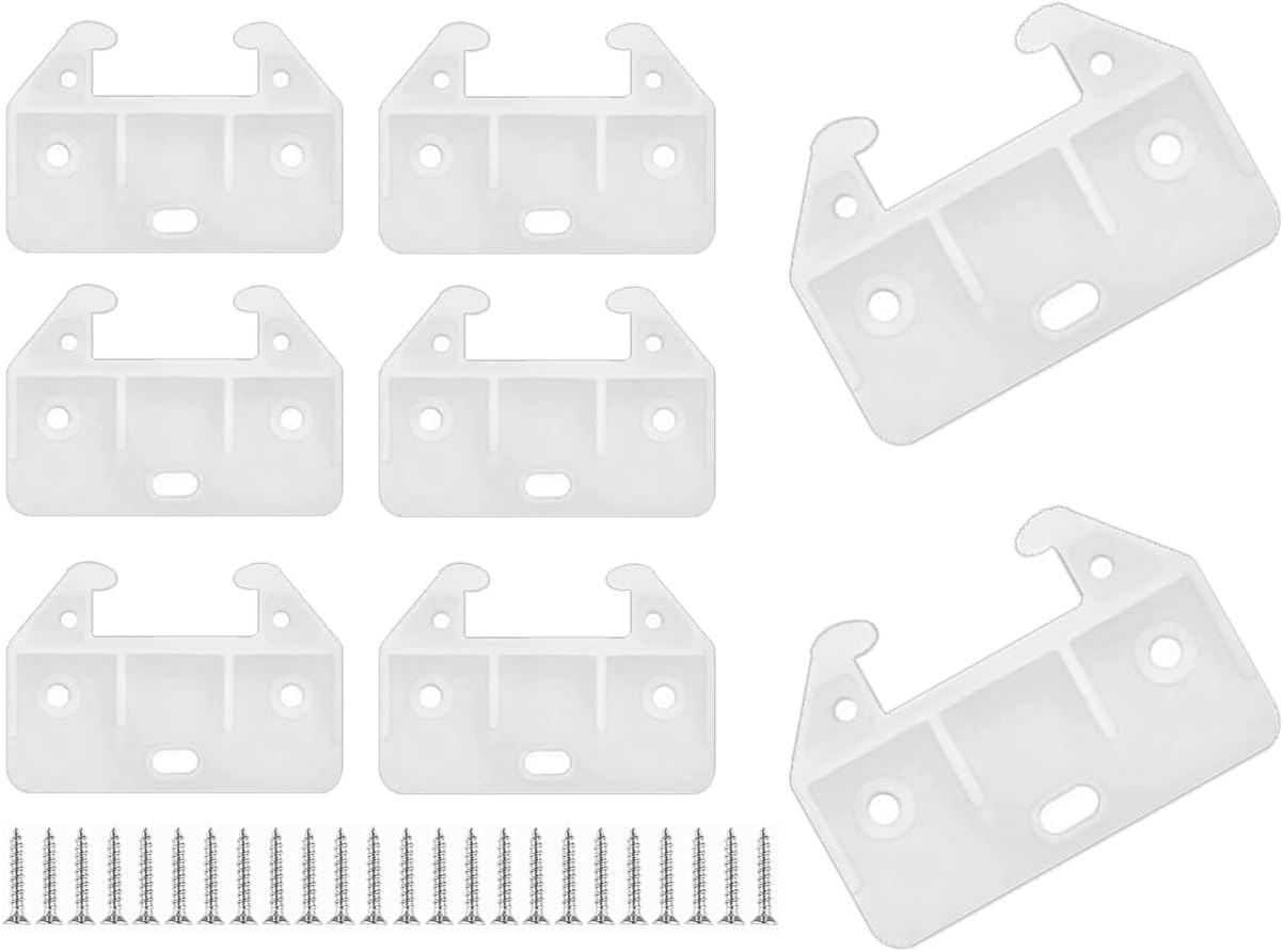 Aifeier ET Drawer Guides Plastic Drawer Track Rail Guide Brackets for Dresser Cabinet Closet Drawers, White, 8 PCS