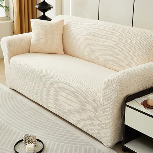 Housse de canapé jacquard extensible gris foncé haut de gamme