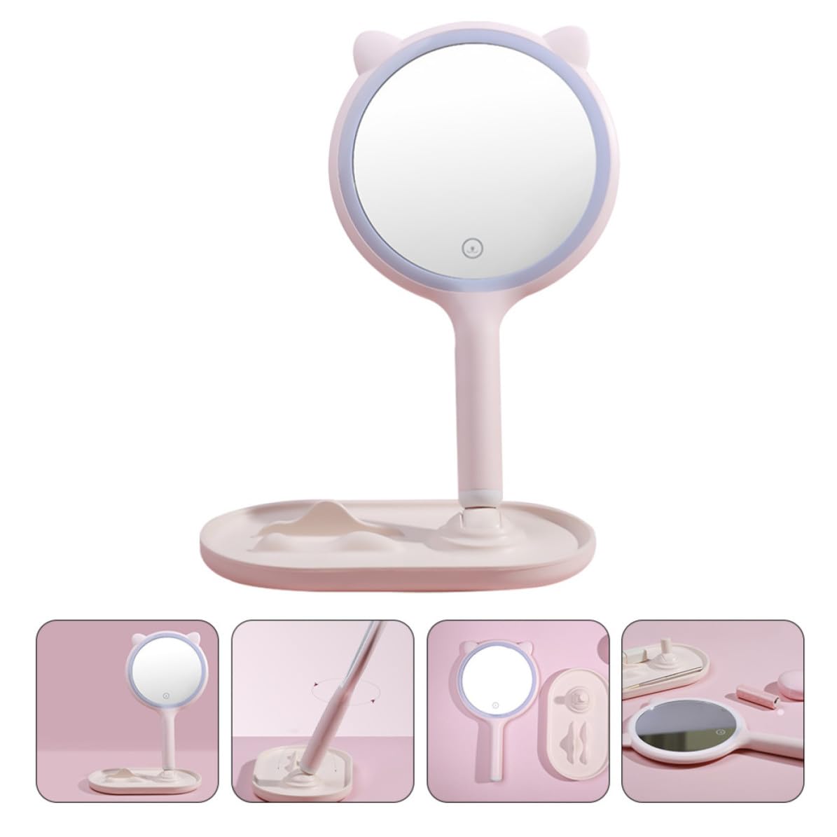 LED Schminkspiegel mit Touch, USB Aufladung, Doppelseitig, 1200mah