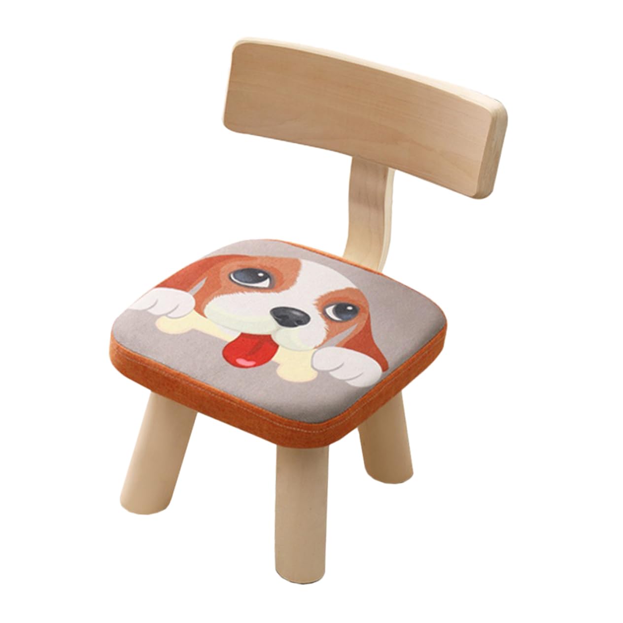 Chaise longue en bois et coton lin Toyvian avec dossier chiot