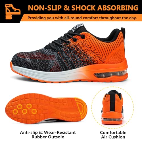 Image of Steel Toe Shoes for Men Women Lightweight Comfortable Work Shoes Indestructible Slip Resistant Safety Shoes for Construction