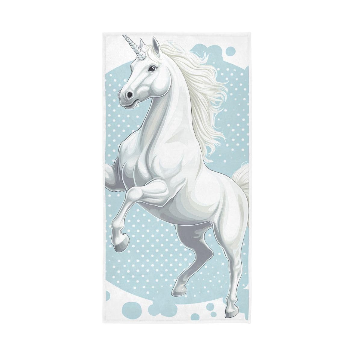 HUYGD Unicorn Blue Dot Decorative Hand Towels for Bathroom, Hand Towels for Bathroom, Travel, Camp, Hotel, Spa 15 x 30 Inches