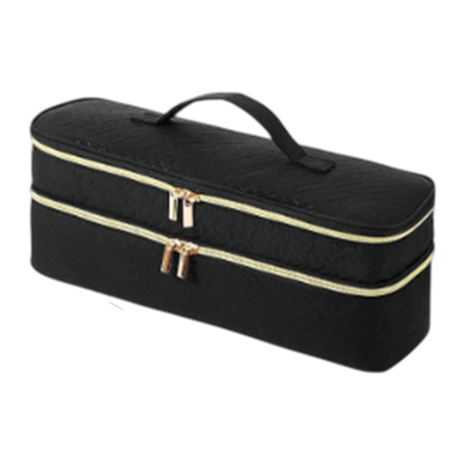 Hair Dryer Travel Carrying Case Portable Multifunctional Hair Tool Organizer Black|Makeup Bags & Cases-image-30