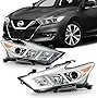 ACANII - For 2016-2018 Nissan Maxima S|SL|SV Chrome Housing LED DRL Projector Headlights Headlamps Assembly Left+Right