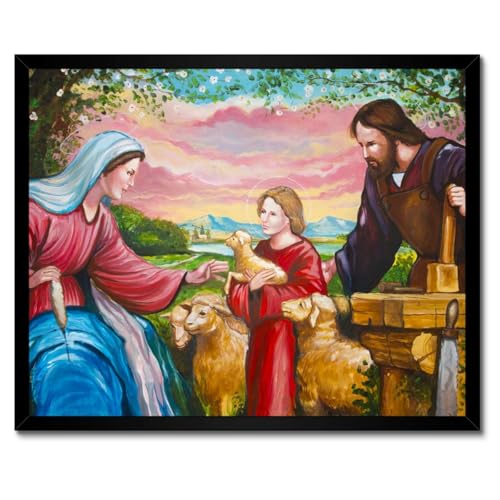 La Sainte Famille Poster Cadre Blanc 50 x 40 cm Tableau Mural Religieux H4131M