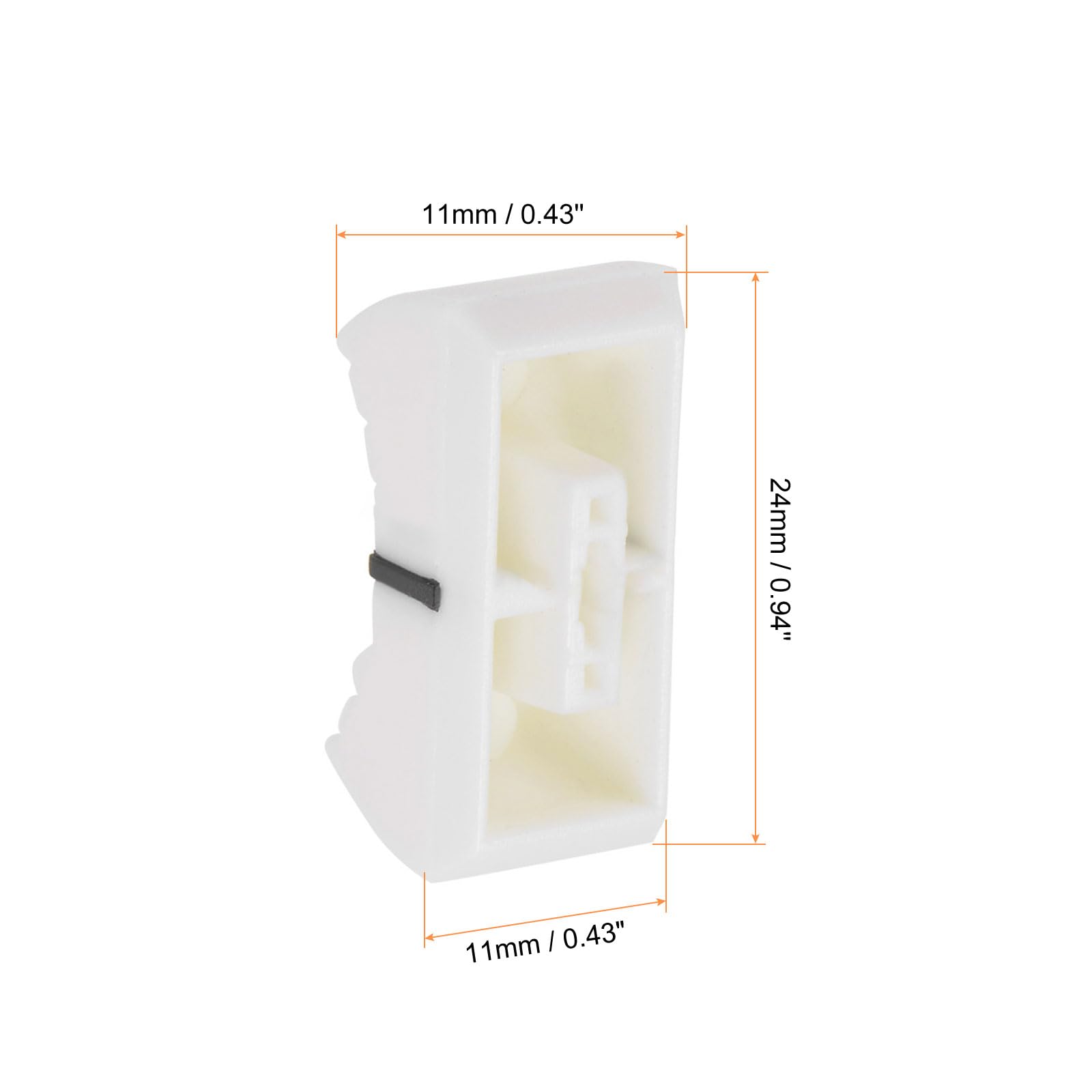 Rebower Potentiometer Mixer Fader Cap Flat Button, [for 4x1mm Shaft Switch Cover] - Plastic/White/ 5Pcs