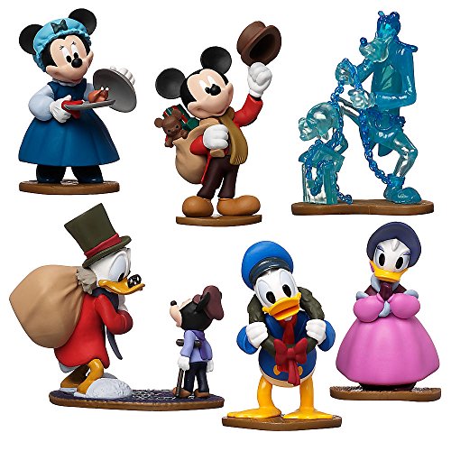 Disney Store Mickey's (Charles Dickens Inspired) Christmas Carol Figurine Playset 6 Piece Figure Play Set - Special Edition