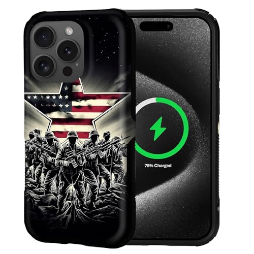 Coque iPhone 15 Pro Max MagSafe rigide acrylique motif soldats