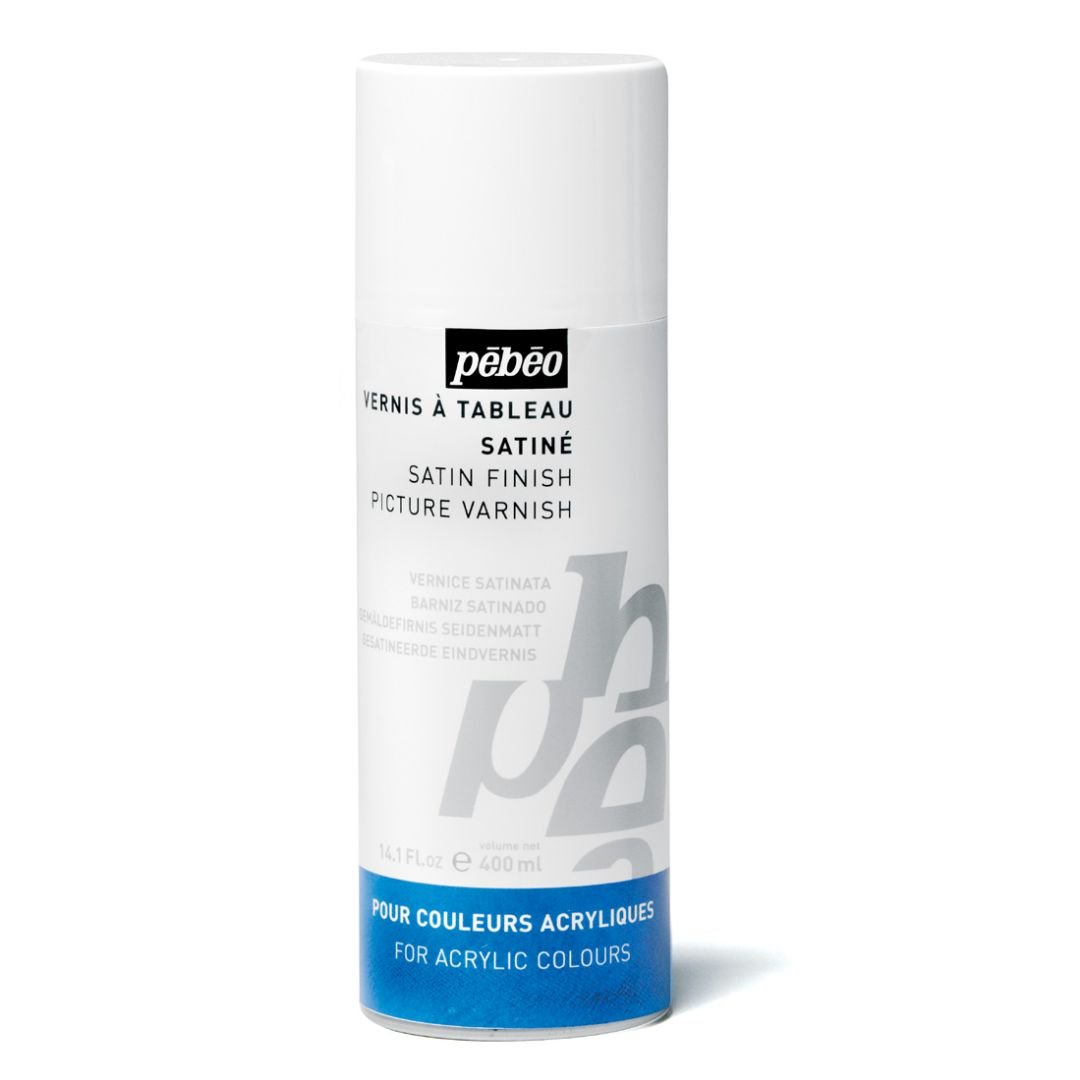 PEBEO Extra Fine Artist Acrylics Auxiliaries - Satin Finish Picture Varnish for Acrylic Colours - 400 ml Spray