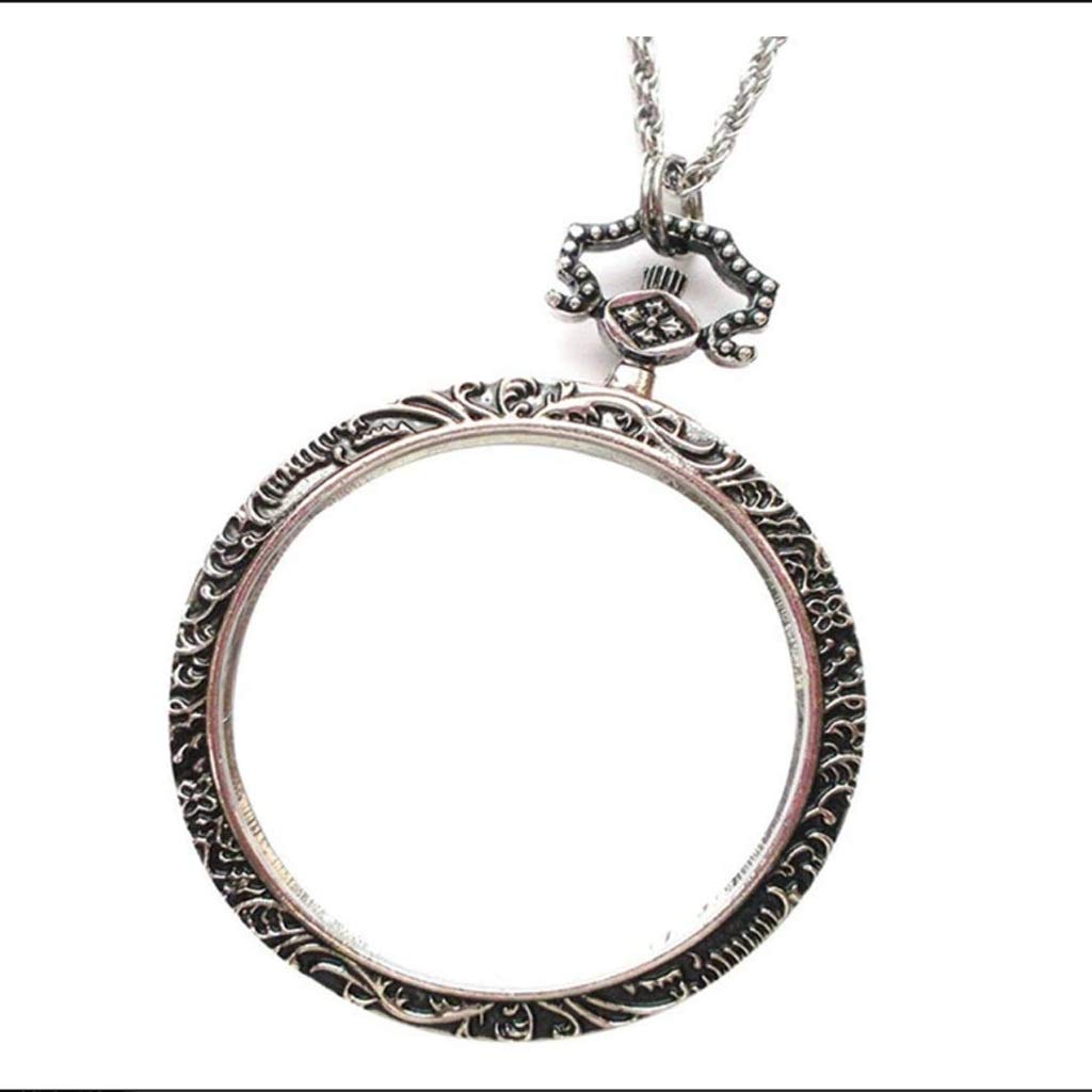 SaryEdge Neck Necklace Magnifier, Pendant Necklace Necklace Long Chain Magnifier, Optical Glass Lenses,