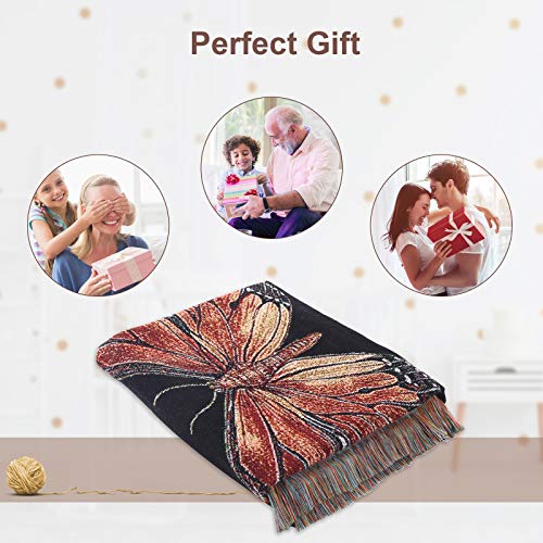 Yuntu Butterfly Throw Blanket Big Woven Butterfly Blankets Cover For Couch Chair Furniture 50X70 Inches Butterfly Gifts For Women #TOP6