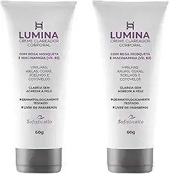 Kit 2 Creme Clareador de Axilas e Virilhas Lumina 60g – Clareamento Natural, Hidratação Profunda, Uniformiza o Tom da Pele – Dermatologicamente Testado, Uso Diário – Resultados Visíveis