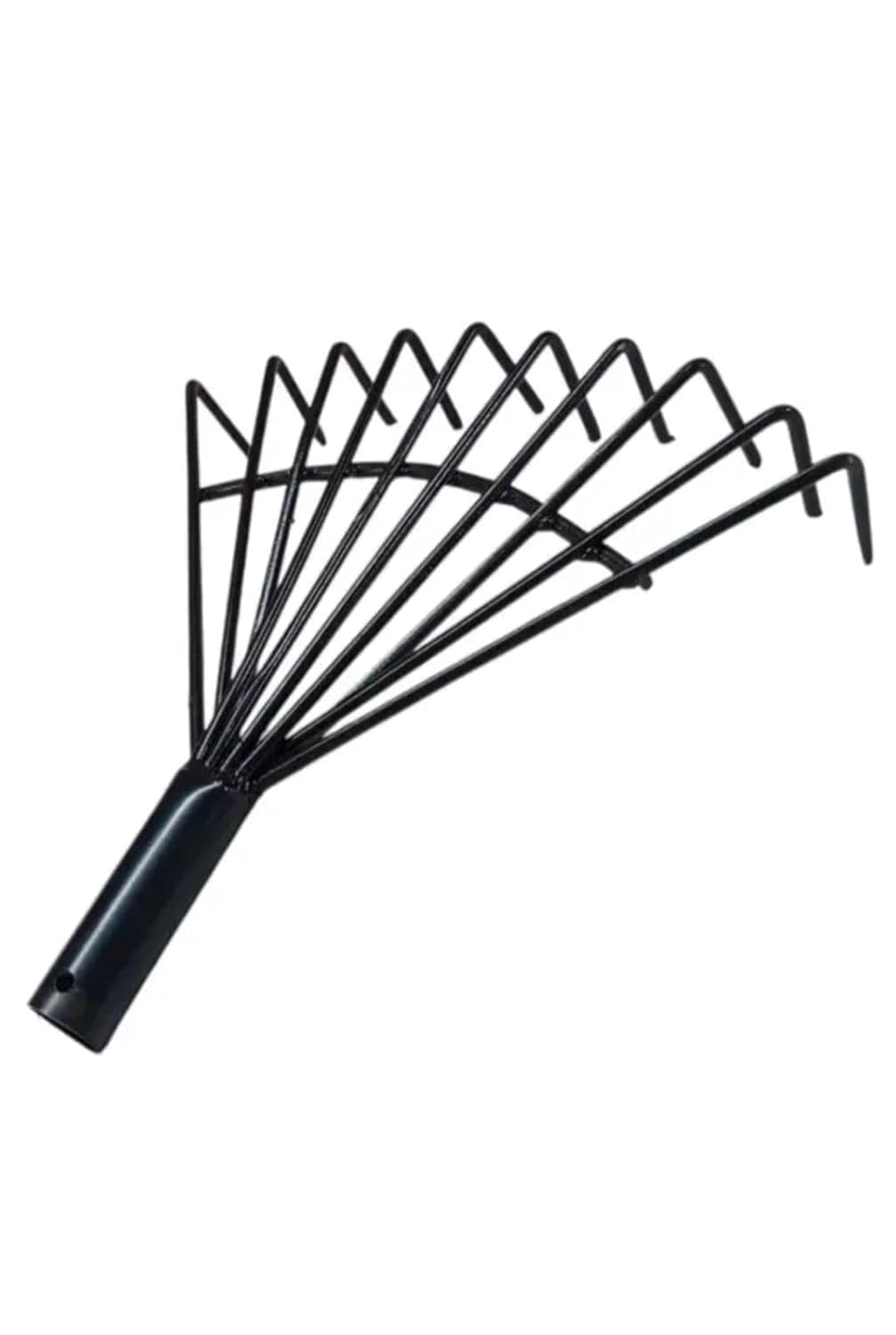 heavy duty steel gardening hand rake soil tiller | tooth rake garden tool with ergonomic handle | great for lawn leaf clean up, cultivating, loosening soil & spreading mulch (black)