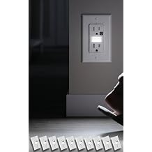 SOZULAMP Wall Outlet with Night Light,White,10Pack | 15A 125V Decorator Tamper-ResistantTR Receptacle,Dusk to Dawn Sensor,Touch Sensor,Guide Light for Hallway,Bathroom,Kitchen