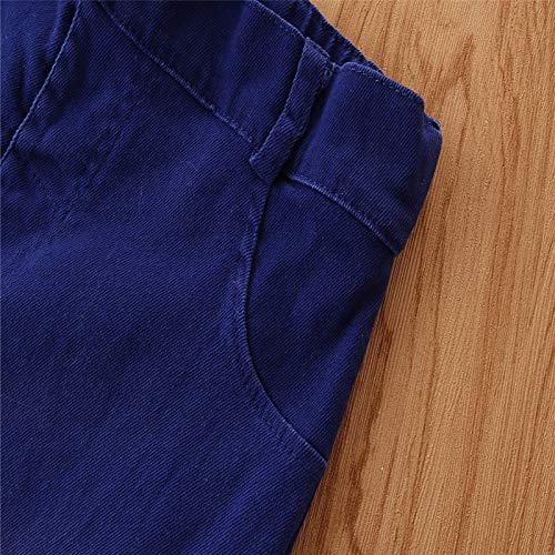 Teen Girls Casual Denim Pants Ruffle Flare Crossover Waisted Stretch Jeans Solid Teen Clothing for Girls 14-16 Trendy4