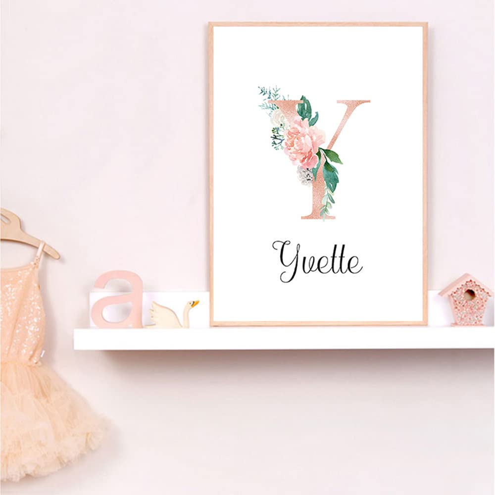 Set 3 Poster Con Nome Personalizzato Per Bambina – Tela 30x40 Cm Con Scarpe Da Ballerina E Fata