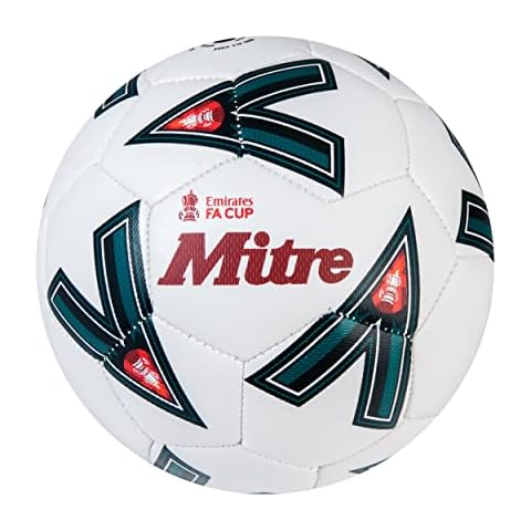 Mitre Play Mini FA Cup Football 22/23, White/Green/Red Cover