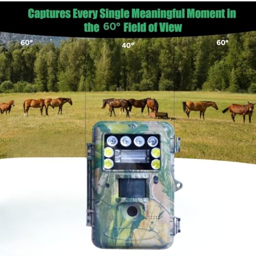 Image of T5 Trail Camera 64MP with 1080P Full HD Video, 0.7s Trigger Speed, 60 Wide Angle Lens, IR & Xenon Flash Night Vision, IP68 Waterproof, for Wildlife Forest Monitoring & Farm Security