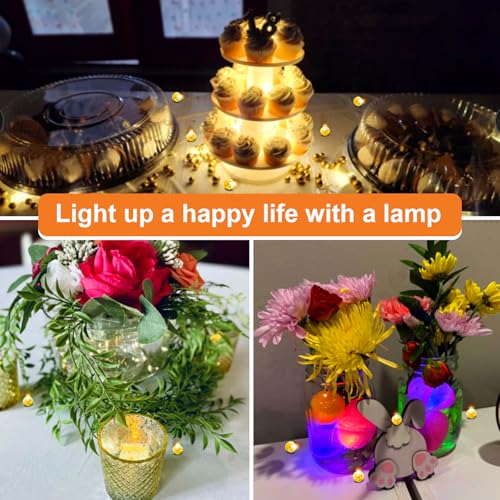 Image of 50pcs Warm White LED Mini Round Flashing Balloon Lights Long Standby Time Reusable Waterproof Balloons Lights with Hook for Balloon Paper Lantern Party Wedding Birthday Decorations