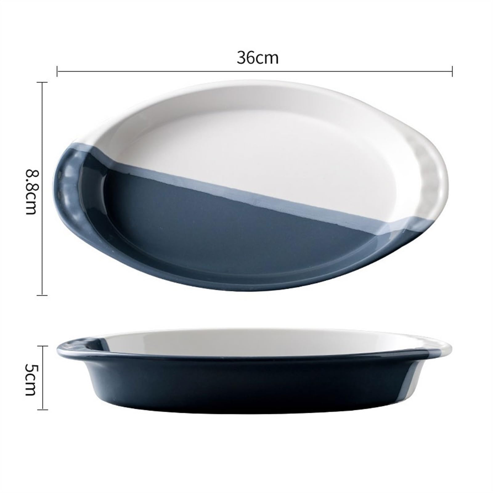 Naczynia do piekarnika Kreatywna forma do pieczenia Ceramiczna Ser Pieczony Talerz Ryżowy Kuchenka mikrofalowa Talerz Obustronny Talerz Warzywny Serwis Domowy Miska do Piekarnika (niebieski, 14 cali)