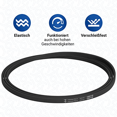 VIOKS Antriebsriemen Waschmaschine Ersatz für Keilrippenriemen Bosch 00439490 1255PJ5E - Waschmaschinen Keilriemen Trockner Antriebsriemen 5PJE1255